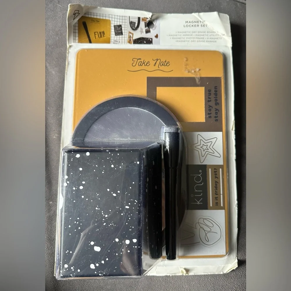 Black and White Speckled Magnetic Locker Set